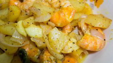 Рецепт Жаркого из рыбы с креветками