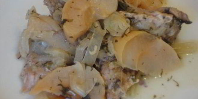 Рецепт жаркого с яблоками