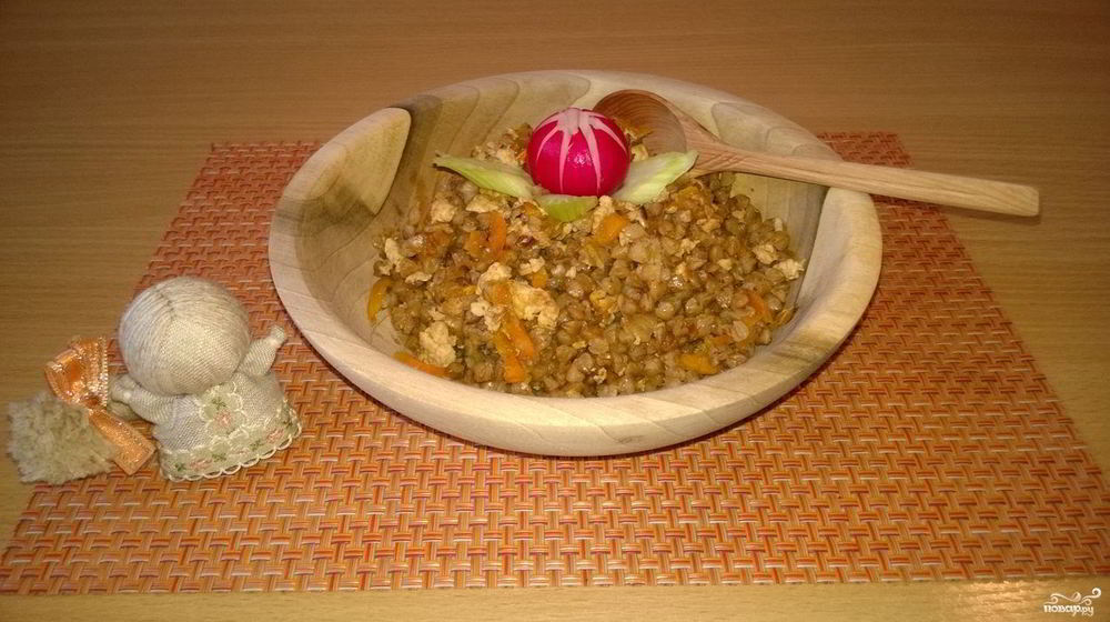 Как приготовить гречку по-купечески с куриным фаршем