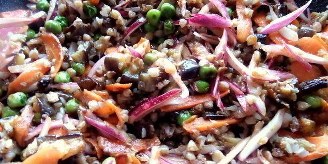 Рецепт гречки с баклажаном и морковкой