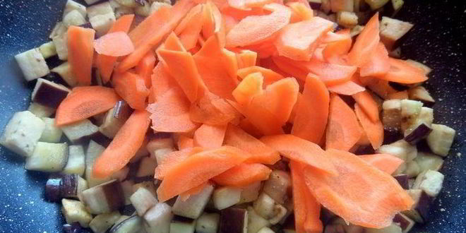 Рецепт гречки с баклажаном и морковкой