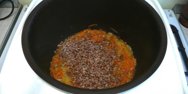 Рецепт гречки с тушенкой в мультиварке