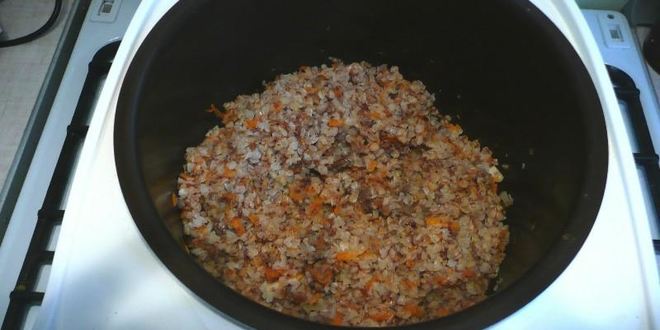 Рецепт гречки с тушенкой в мультиварке