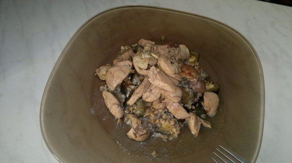 Как приготовить острую гречневую кашу с баклажаном, имбирем и чесноком, печень кролика с кориадром