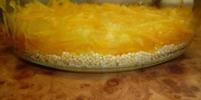 Рецепт каши слоеной из двух круп с тыквой