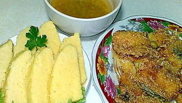 Рецепт Мамалыги с муждеем и жареной рыбой