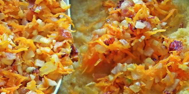 Рецепт поленты с беконом и овощами