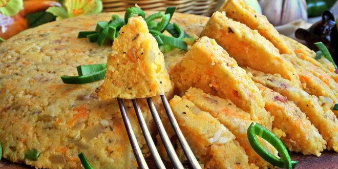 Рецепт поленты с беконом и овощами