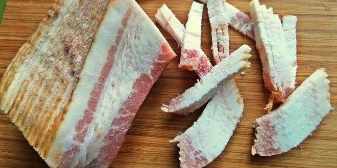 Рецепт поленты с беконом и овощами