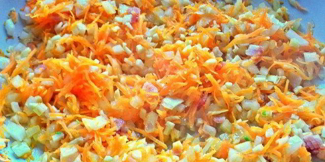 Рецепт поленты с беконом и овощами