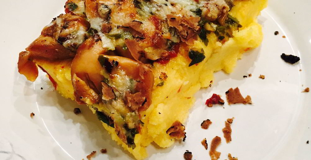 Рецепт запеченную поленту с песто