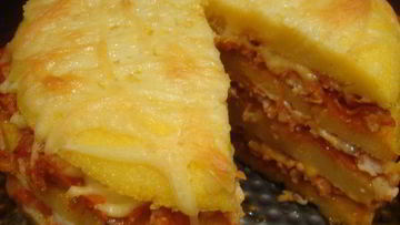 Рецепт Поленты с фаршем и сыром