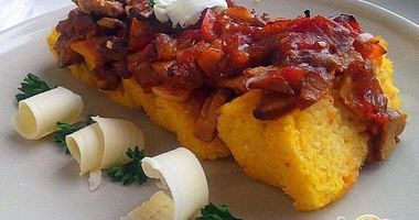 Рецепт Поленты с грибным рагу и овощами