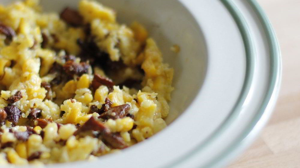 Как приготовить поленту с лисичками