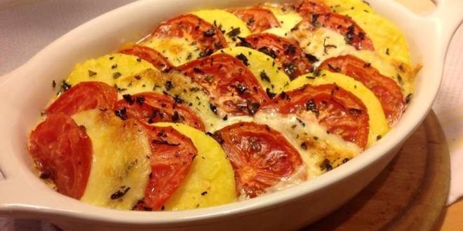 Рецепт поленты с сыром и помидорами