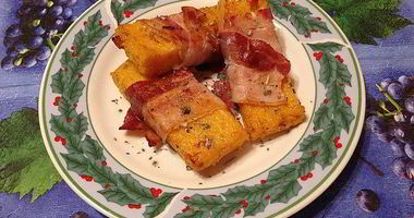 Рецепт Поленты с вялеными помидорами в беконе