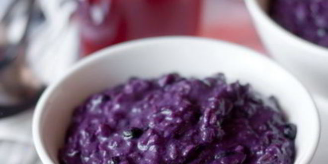 Рецепт черничной овсяной каши