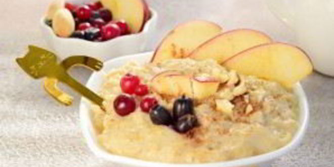 Рецепт датской овсянки с кусочками фруктов