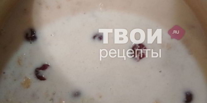 Рецепт овсяной каши на молоке с вишней