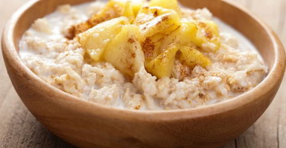 Рецепт овсяную кашу с жареными яблоками