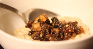 Рецепт Овсяной каши с пряным яблочным конфитюром