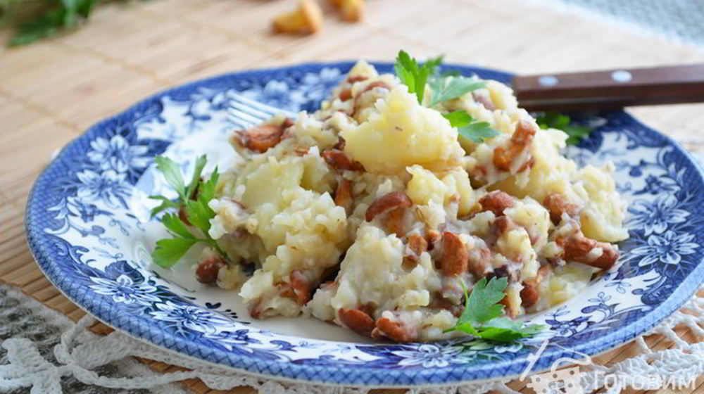 Как приготовить сетускую картофельно-ячменная каша с лисичками