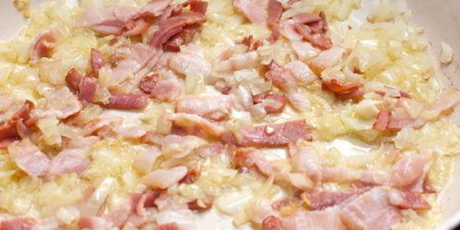 Рецепт перловой каши с грибами и беконом