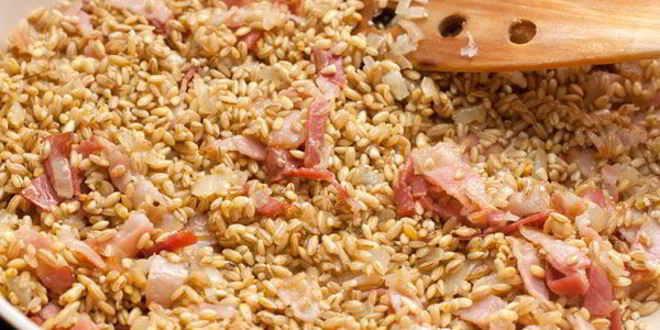 Рецепт перловой каши с грибами и беконом