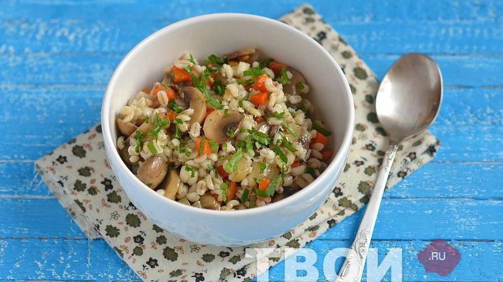 Как приготовить перловую кашу с грибами