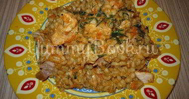 Рецепт Перловой каши с томатом и курицей из мультиварки