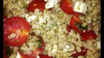 Рецепт Перловки с фетой, томатами и укропом