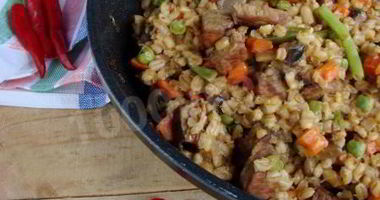 Рецепт Перловки с говядиной и овощной смесью