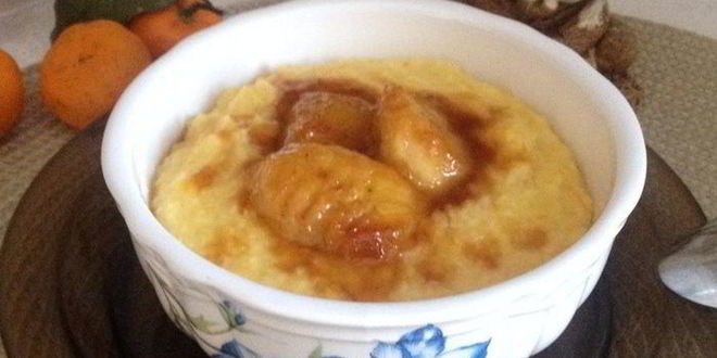 Рецепт апельсиновой пшенной каши с карамельным бананом