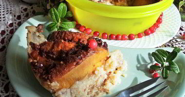 Рецепт Каши пшенной, запеченной под персиком