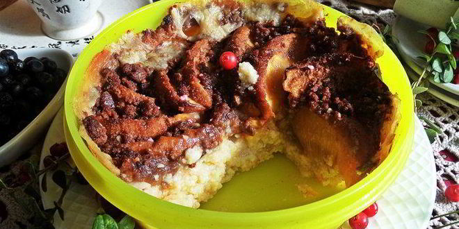 Рецепт каши пшенной, запеченной под персиком