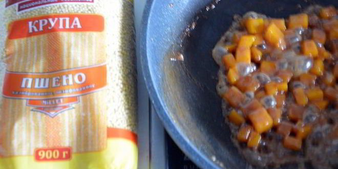 Рецепт пшенной каши с карамелизированной тыквой
