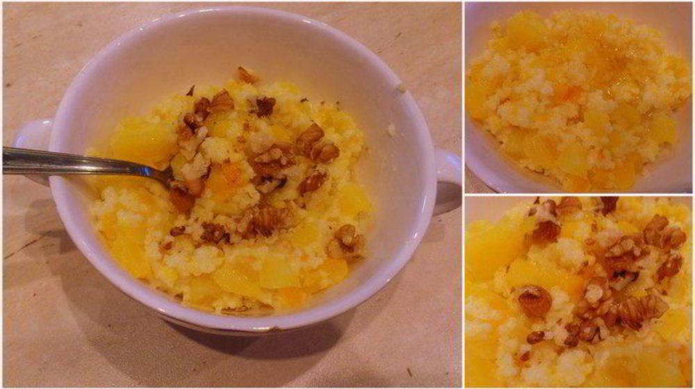 Как приготовить пшенную кашу с тыквой и апельсином на пару