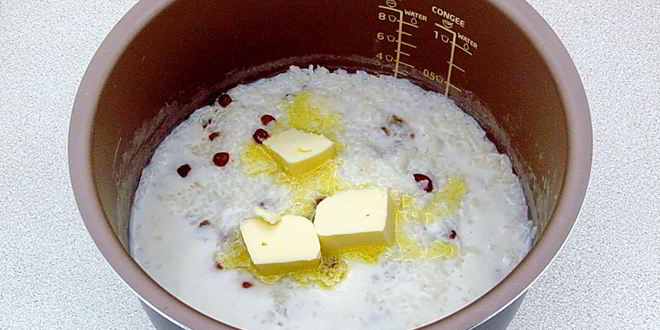 Рецепт рисовой каши на молоке с изюмом
