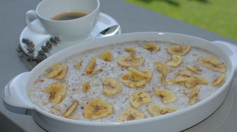 Как приготовить рисовую кашу с бананами и мускатным орехом