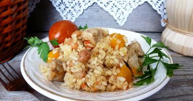 Рецепт Рисовой каши со свининой и тыквой