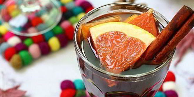 Рецепт глинтвейна с грейпфрутом и яблоком