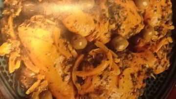 Рецепт Таджина с курицей, лимонами и зелеными оливками