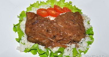 Рецепт Говяжьей печени с вином и луком