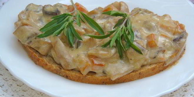 Рецепт грибного соте с вином и горгонзолой