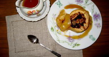 Рецепт Яблока, запеченного с виски и корицей