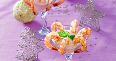 Рецепт Креветочного коктейля с томатным дипом