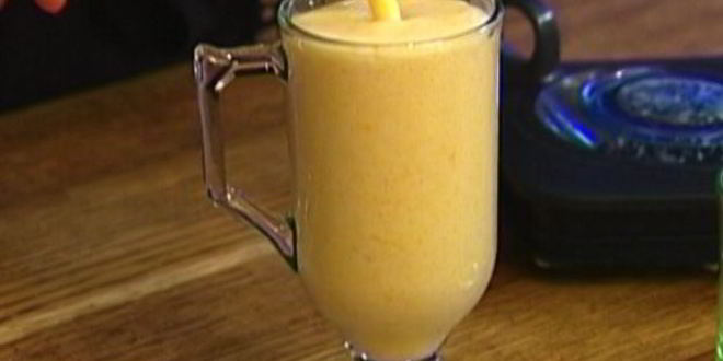 Рецепт молочного коктейля с персиками и апельсинами