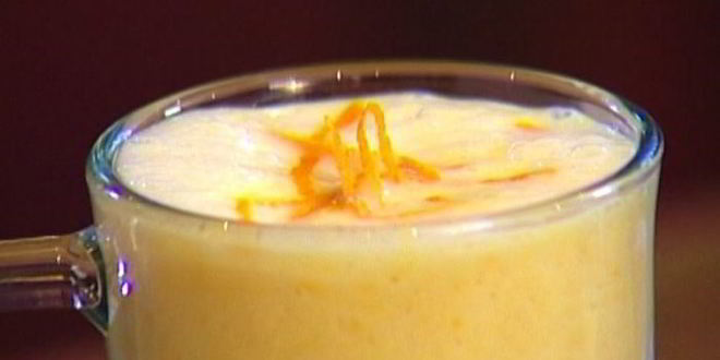 Рецепт молочного коктейля с персиками и апельсинами