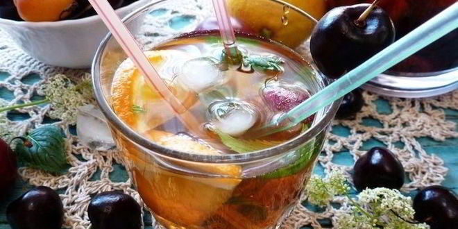 Рецепт безалкогольной сангрии на зеленом чае