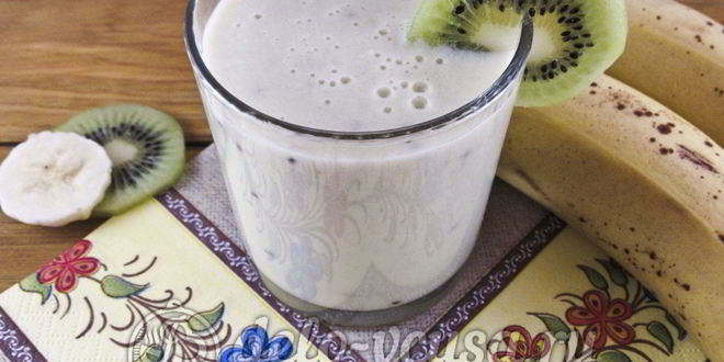 Рецепт овсяного смузи с бананом и киви